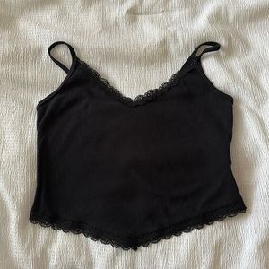 cropped hollister black tank
